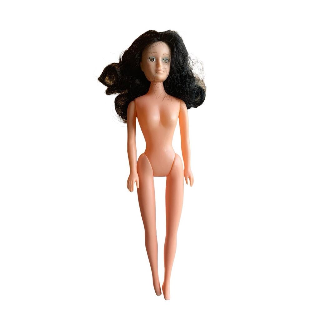 VTG 1991 Fibre Craft 11" Female Girl Woman Fashion Doll black Hair Brown Eyes D6